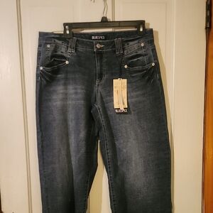 Blue Spice Dark Denim Wide Leg Jeans